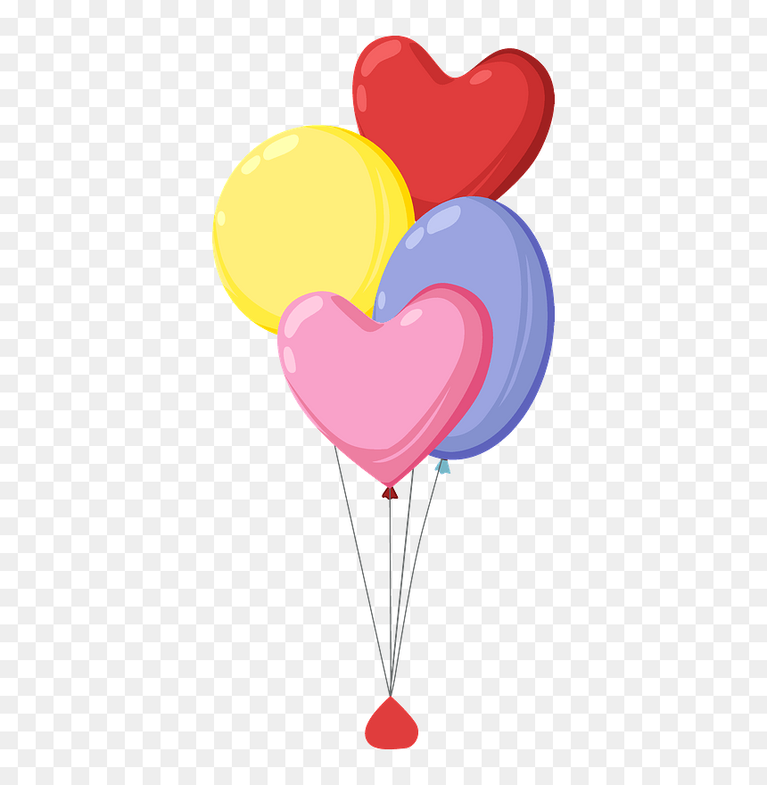 Balloons Clipart - Heart, HD Png Download - balloons transparent png