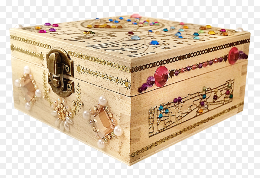 Attractive Square Shaped Hand Decorated Wooden Box - Decorated Box Png, Transparent Png - square box png