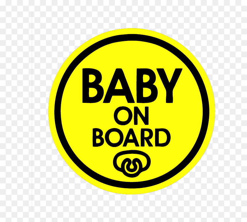 Baby On Board Magnet Decal Safety Caution Sign For - Circle, HD Png Download - baby pacifier png