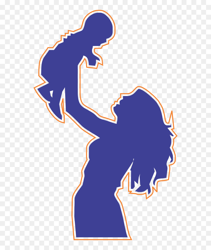 Clip Art Mother Child Image Silhouette - Mother And Child Drawing, HD Png Download - mother and child png