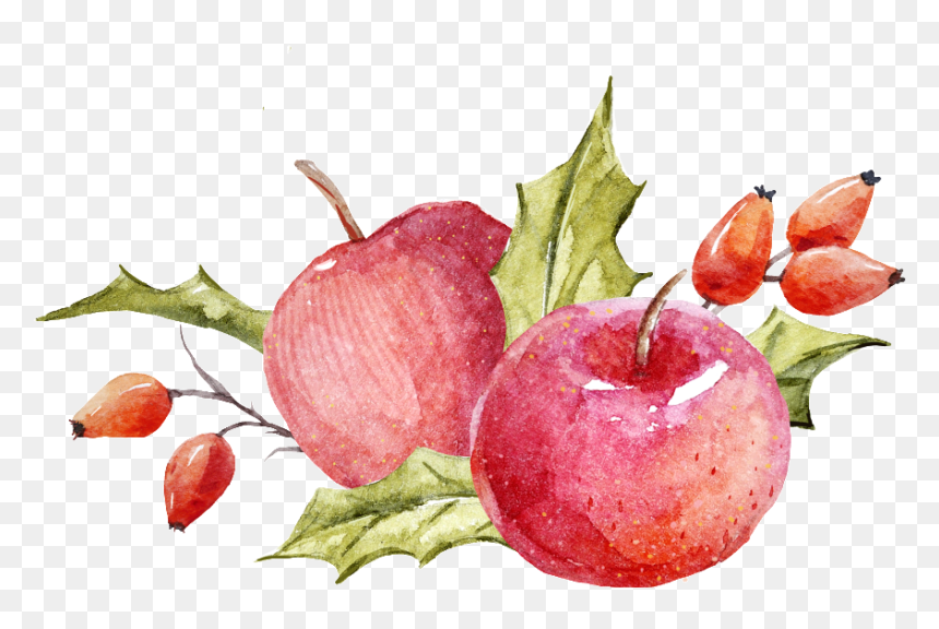 Hand-painted Red Pass Big Apple Png Transparent - Apple, Png Download - apple png transparent