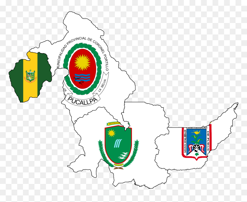 Flag Map Of Provinces Of Ucayali - Municipalidad De Coronel Portillo, HD Png Download - banderas png