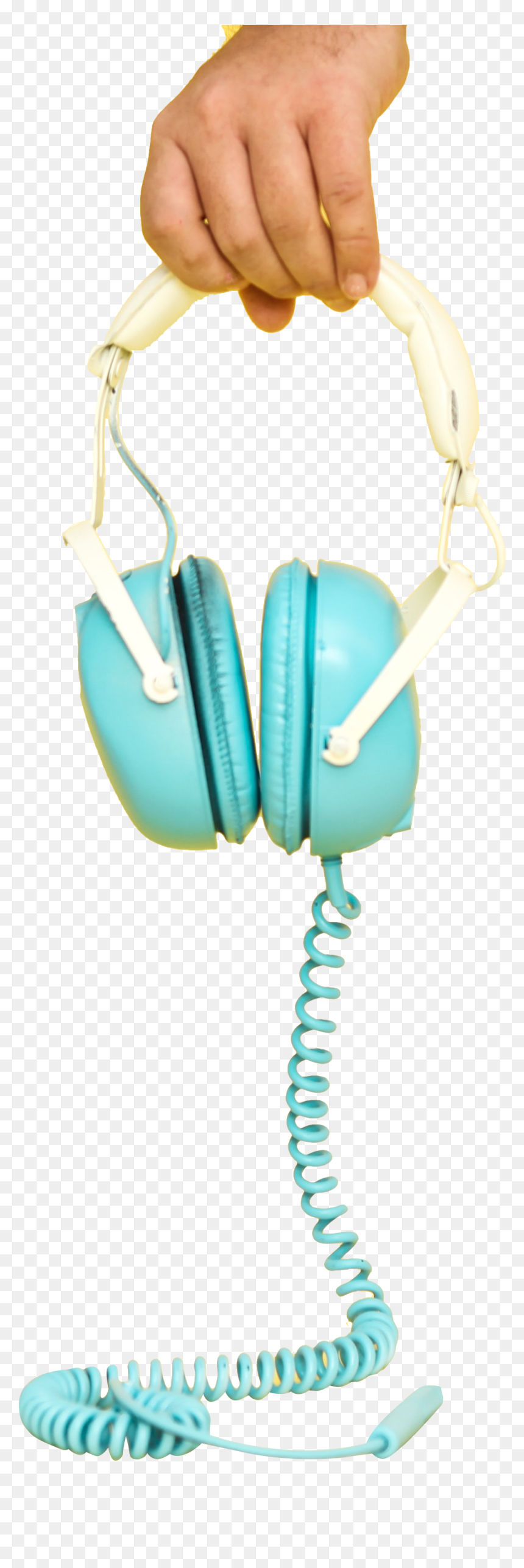 Blue White Wired Headphones - Handbag, HD Png Download - headphones transparent png