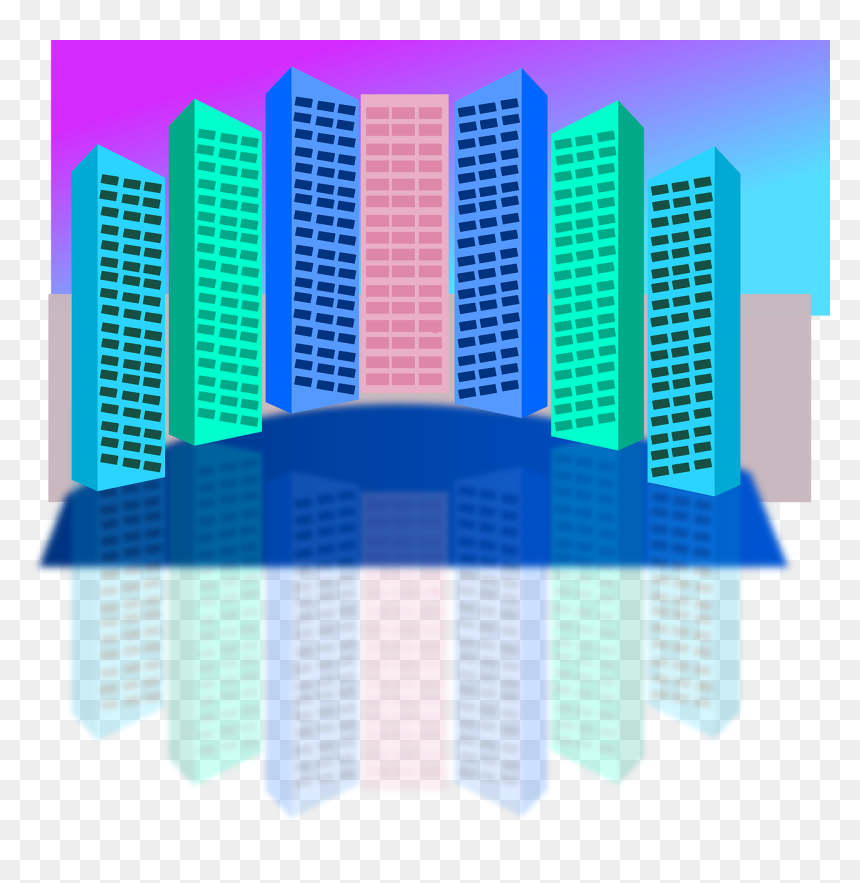 Skyscrapers City Cityscape Town Png Image - Skyscraper, Transparent Png - skyscraper silhouette png