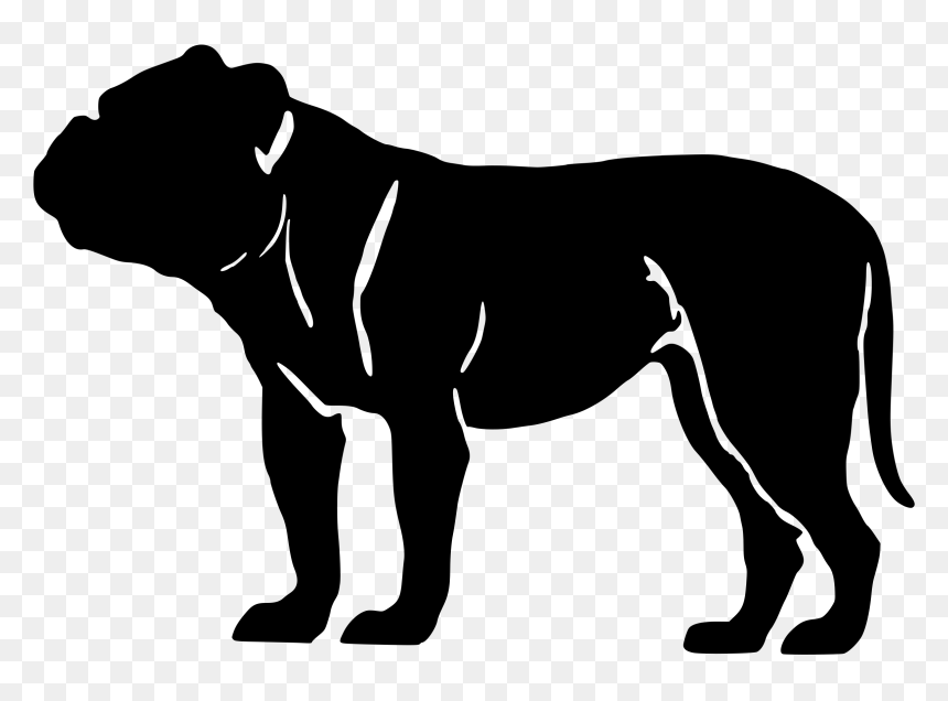 Transparent Pit Bull Clipart - Olde English Bulldog Silhouette, HD Png Download - english bulldog png