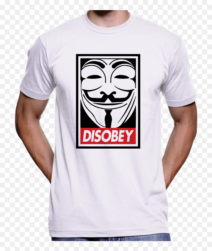 Guy Fawkes Mask Disobey T-shirt / Hoodie - Guy Fawkes T Shirt, HD Png Download - guy fawkes png