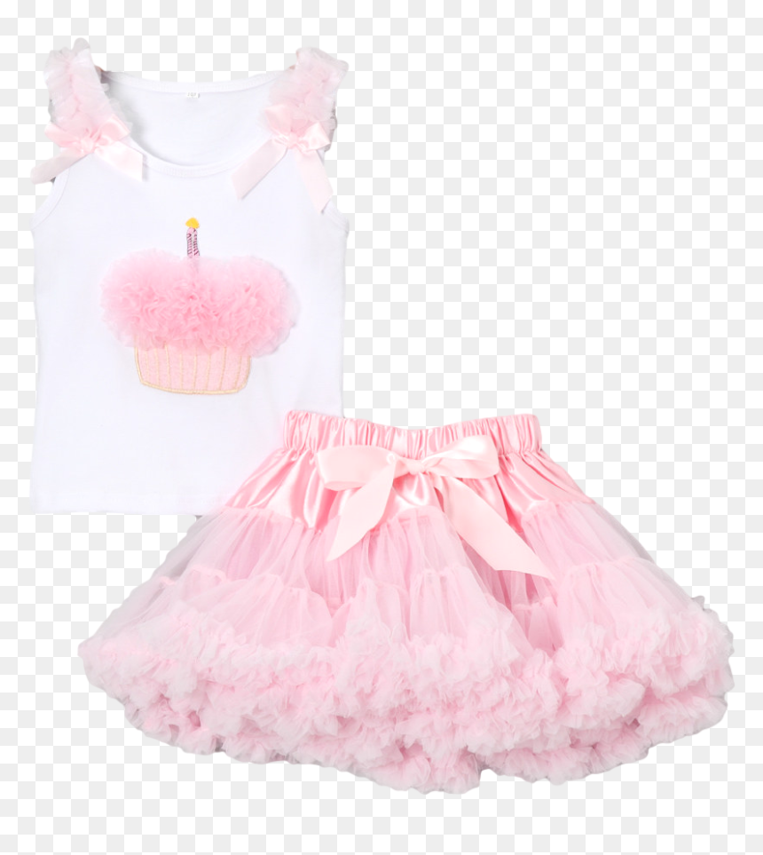 Pink Birthday Cupcake Pettiskirt & Tank Tutu Set - Girl, HD Png Download - tutu clipart png