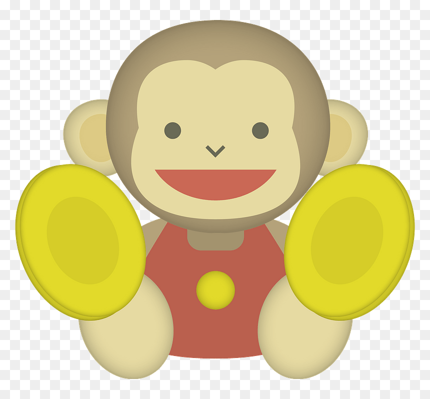 Monkey Cymbal Toy Clipart - Cartoon, HD Png Download - toys clipart png