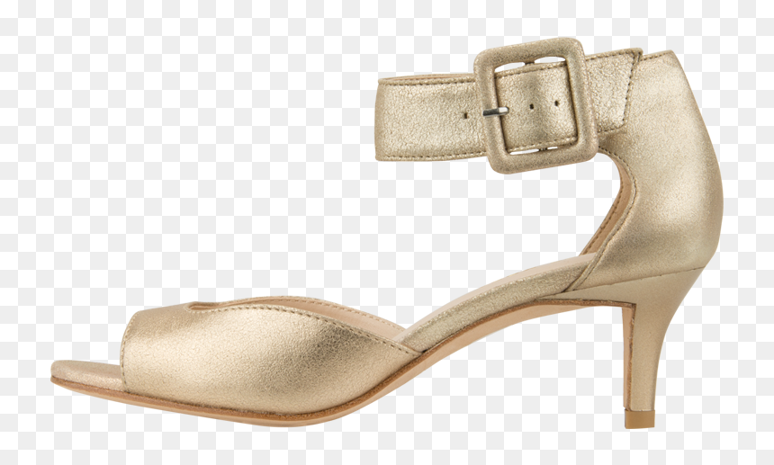 Silver Dress Sandals Low Heel , Png Download - Sandal, Transparent Png - heel png
