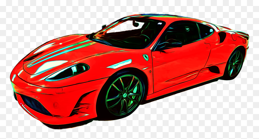 Ferrari Illustration Png, Transparent Png - racing car png