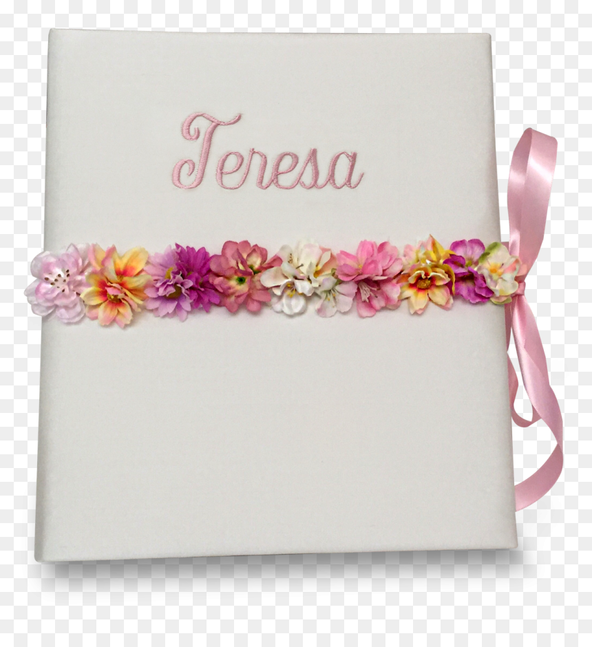 Flower Garland In Silk Personalized Baby Memory Book - Artificial Flower, HD Png Download - flower garland png