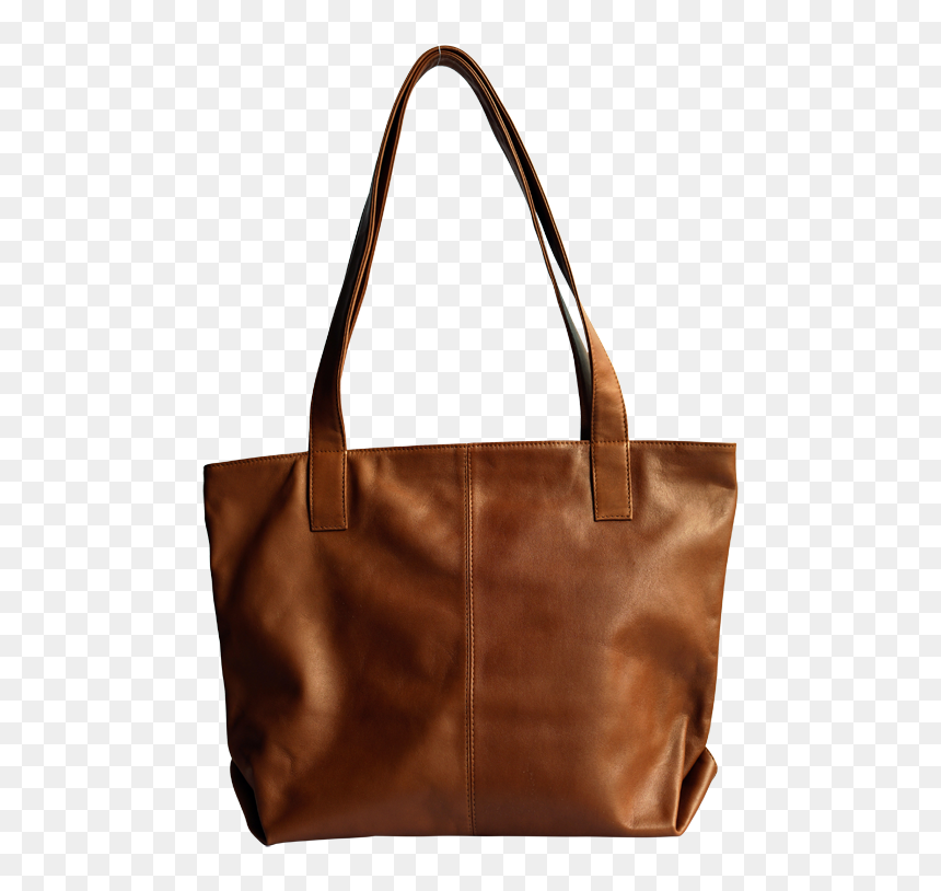 Dark Brown Leather Tote Bag With Long Straps In Front - Tote Bag, HD Png Download - burnt paper background png