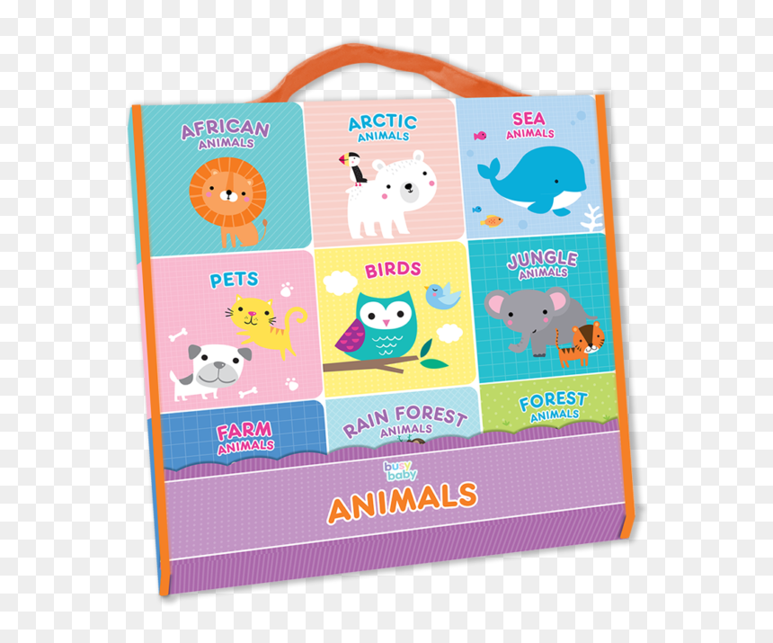 Kidsbooks Busy Baby Animals 9 Board Books In Case Infant - Cartoon, HD Png Download - baby animals png