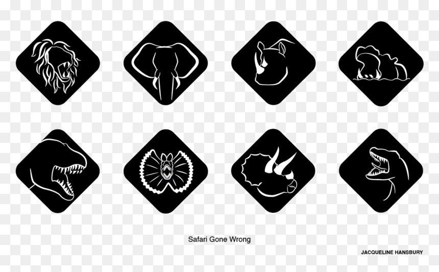 Pictograms Created For Normal Safari Animals And Reimagined - Portable Network Graphics, HD Png Download - safari animals png