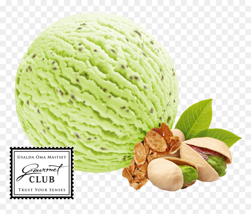 Pistachio Ice Cream With Pistachio Brittle - Pistachio Ice Cream Scoop, HD Png Download - pistachio png