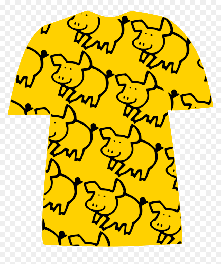 Tshirt With Pig Pattern Clip Arts - Clip Art, HD Png Download - tshirt outline png