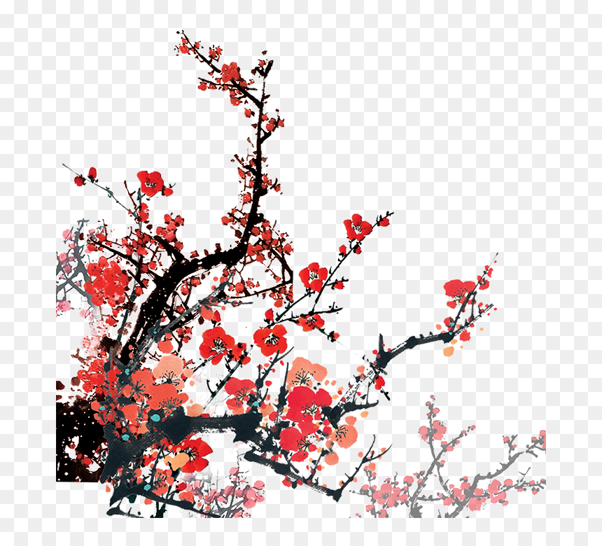 Flower China Painting, HD Png Download - spring tree png