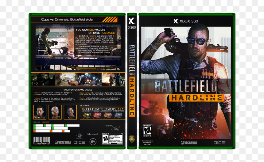 Battlefield Hardline Box Art Cover - Battlefield Hardline Game Cover, HD Png Download - battlefield hardline png