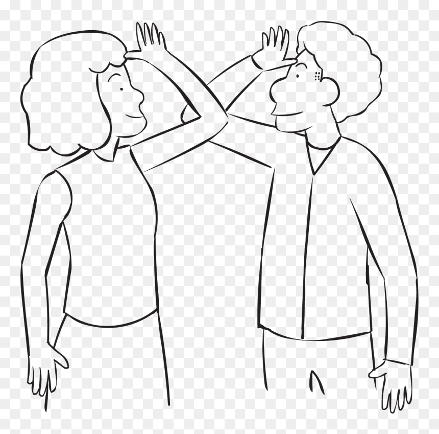 Two People Touching Elbows As Part Of Fun Large Group, HD Png Download - two people png