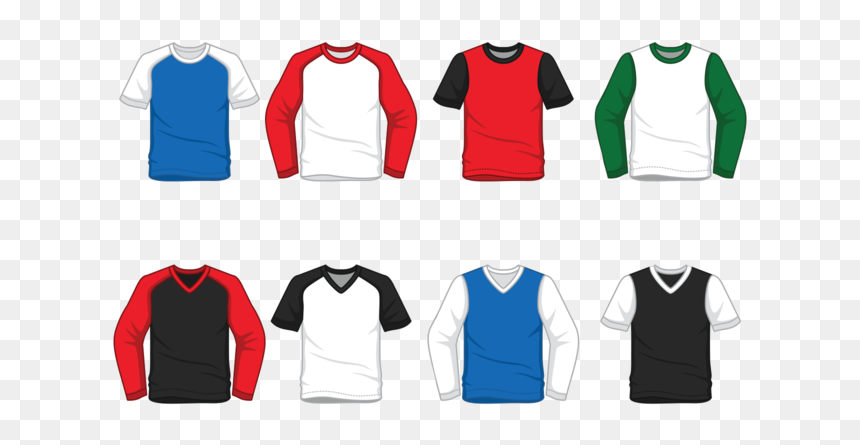 Men"s Raglan T-shirt Vector - T Shirt Raglan Vector, HD Png Download - tshirt outline png