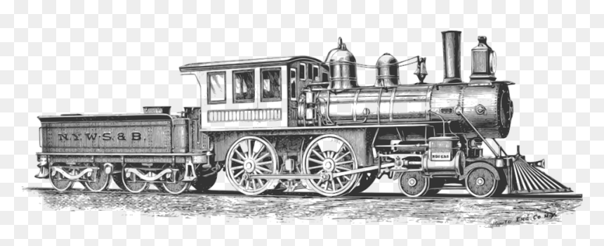 Drawing Train Pen - Vintage Train Png, Transparent Png - old train png