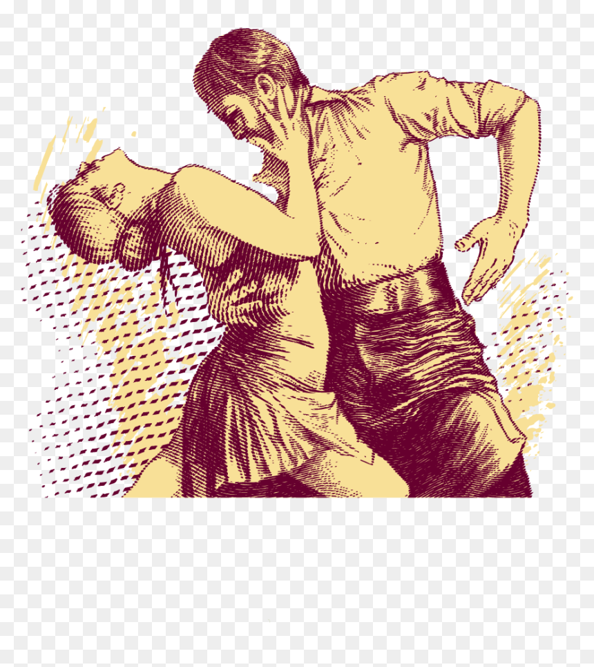 Vector Retro Painted Dancers Png Download - Salsa Cha Cha Cha, Transparent Png - two people png