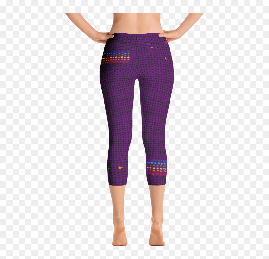 Purple Stars Carpri Leggings , Png Download - All Black Leggings, Transparent Png - purple stars png