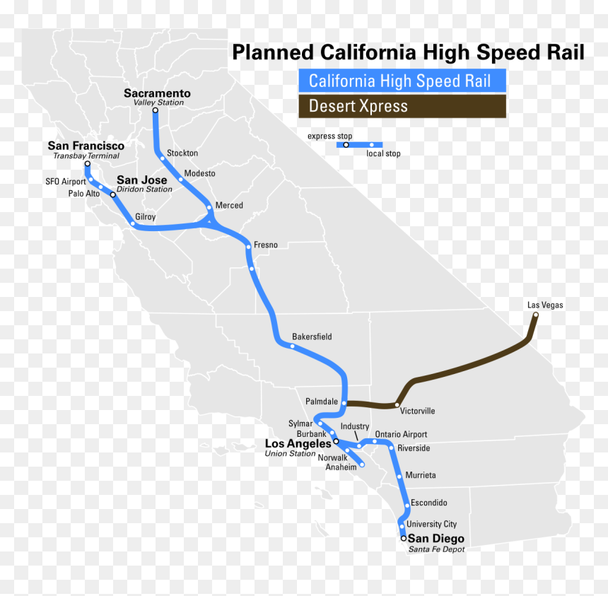 California High Speed Train System, HD Png Download - blank las vegas sign png