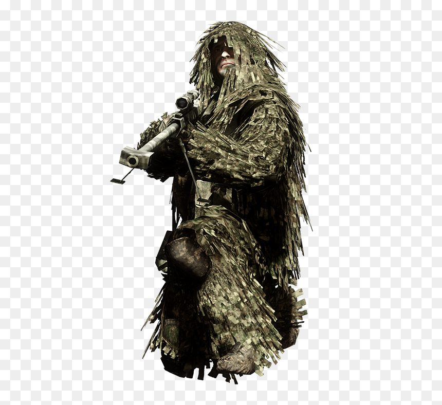 Bf4 Sniper Png - Dayz Ghillie Png, Transparent Png - battlefield hardline png