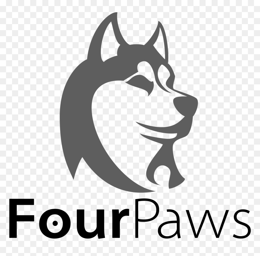 Four Paws Walking - Husky Head Clip Art, HD Png Download - walking dog png