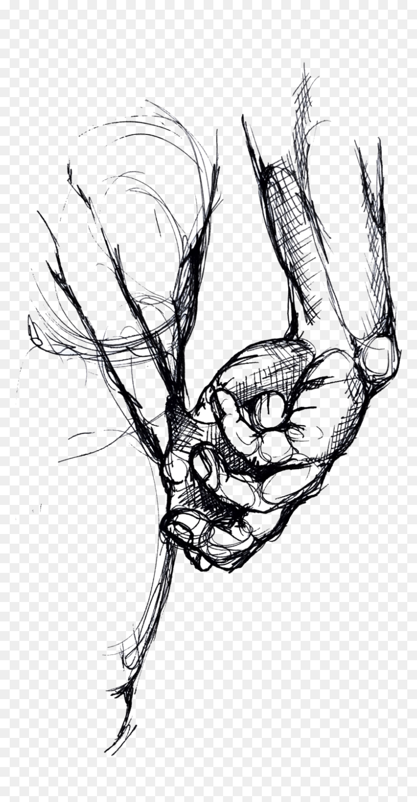 Davids Hand - Sketch, HD Png Download - hand .png