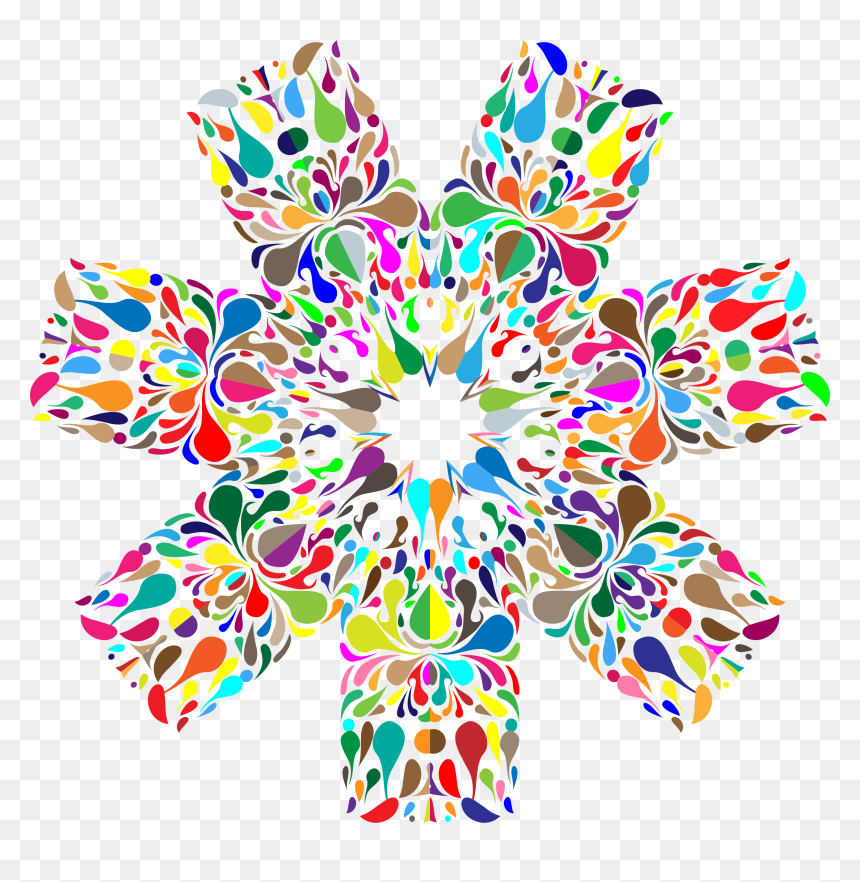 Colorful Floral Spatter 6 Clip Arts, HD Png Download - spatter png