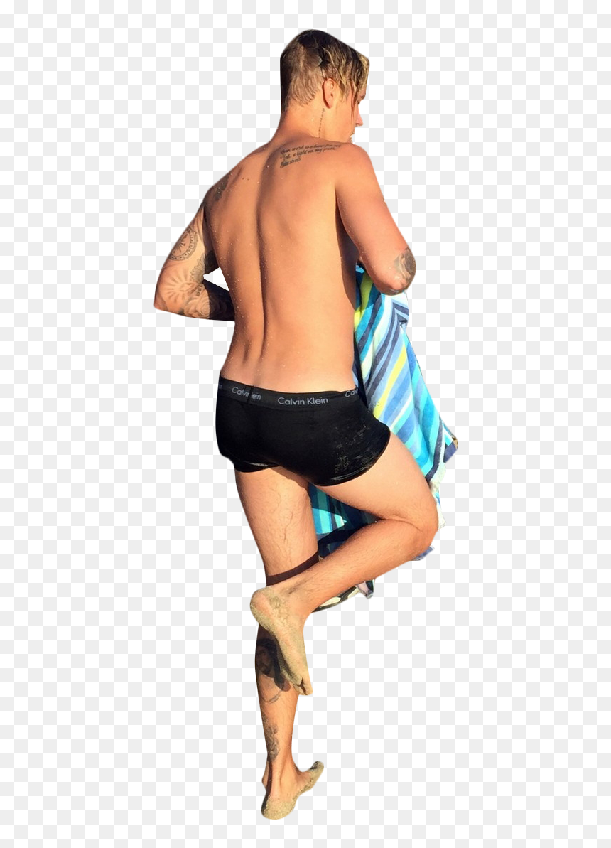 Justin Bieber In Underpants Walking - Barechested, HD Png Download - justin beiber png