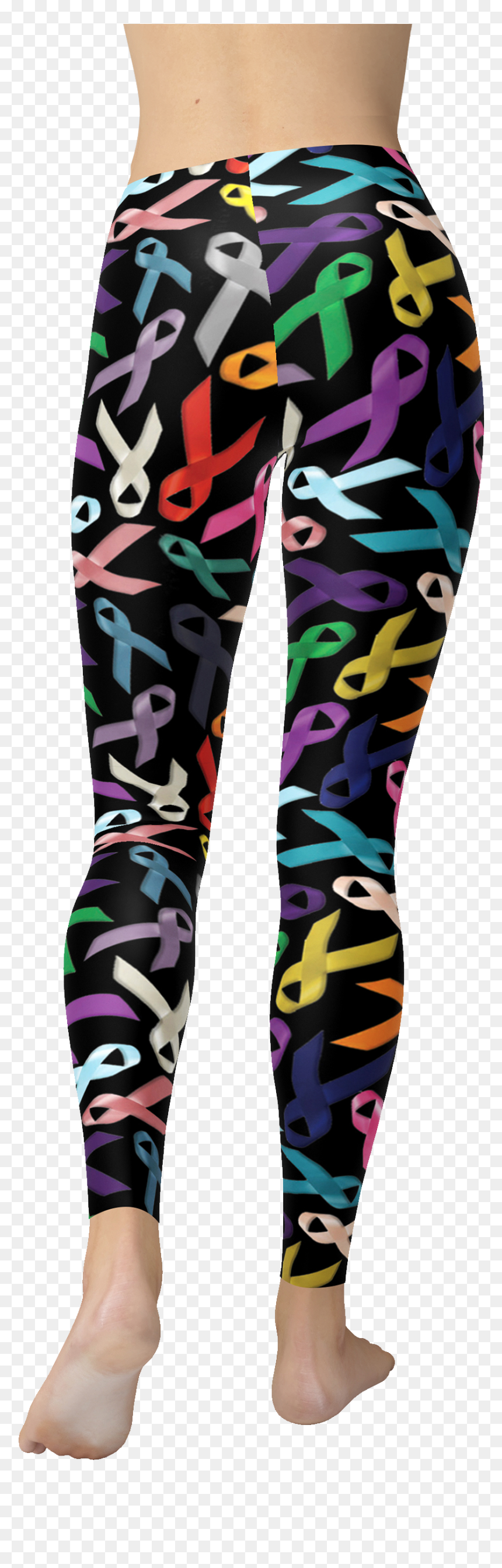 Cancer Ribbons Black Leggings - Leggings, HD Png Download - cancer ribbons png