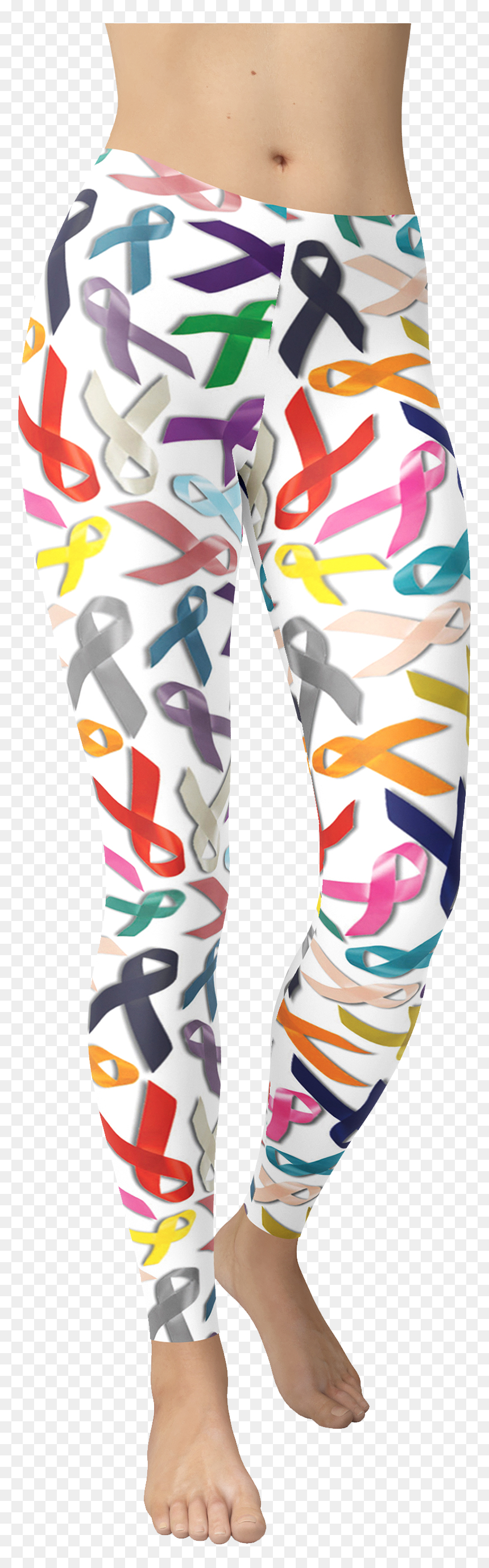 Cancer Ribbons White Leggings - Pajamas, HD Png Download - cancer ribbons png