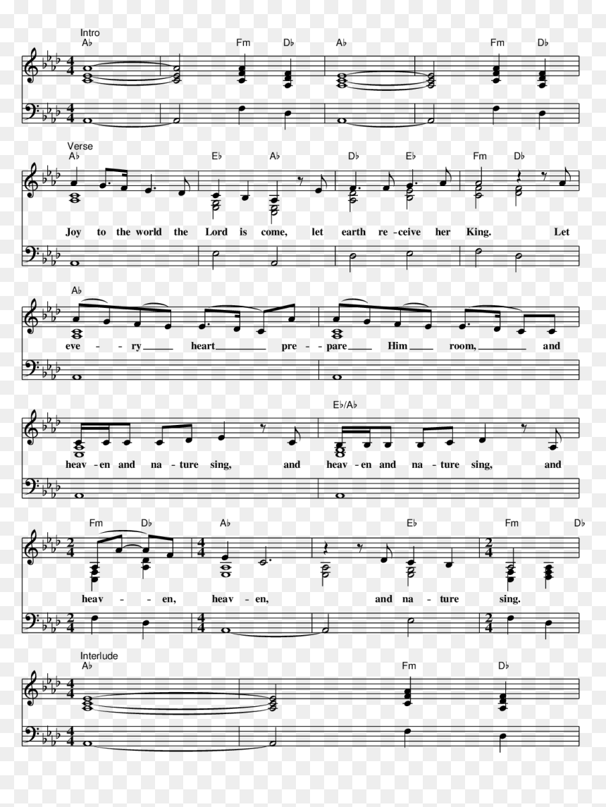 Sheet Music, HD Png Download - joy to the world png