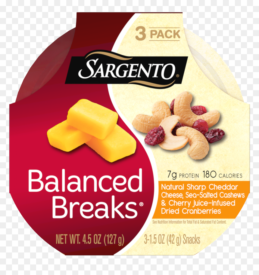 Balanced Breaks® Natural Sharp Cheddar Cheese With - Sargento Sweet Balanced Breaks, HD Png Download - cashews png