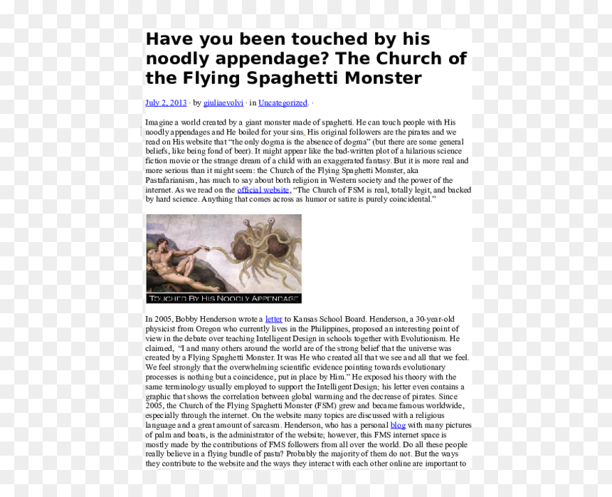 Flying Spaghetti Monster, HD Png Download - flying spaghetti monster png