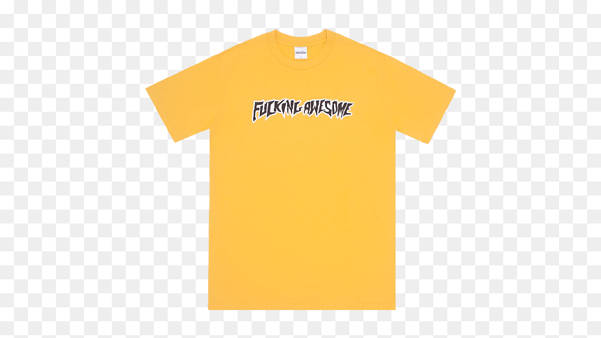 Fucking Awesome Puff Outline Logo Tee Gold Preview - Active Shirt, HD Png Download - gold outline png