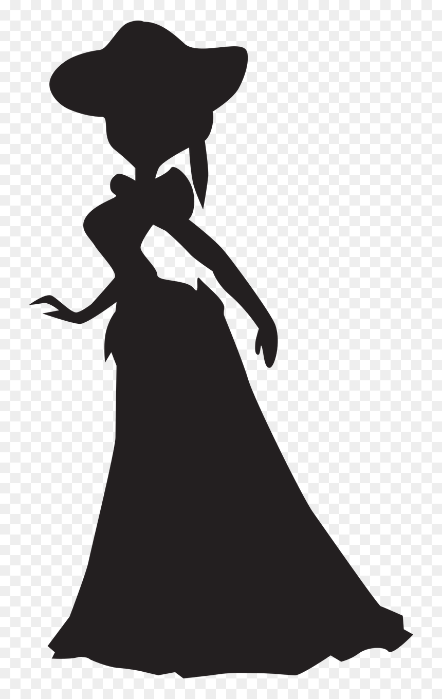 Silhouette Of Woman,lady,lady In A Ballroom Dress,silhouette - Dama Png, Transparent Png - woman in dress silhouette png