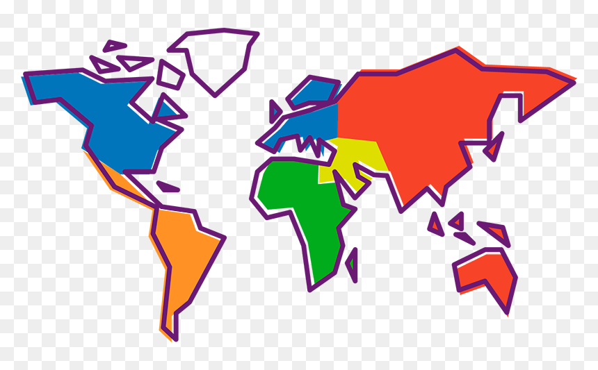 Seven Cultural Regions Of The World , Png Download - Mapamundi De Colores Png, Transparent Png - mapamundi png