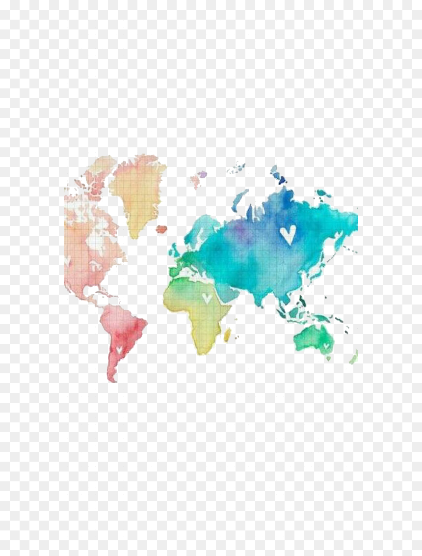Mapamundi Clipart Clipart Free Library Mapa Mundi Aquarela - Ombre World Map, HD Png Download - mapamundi png