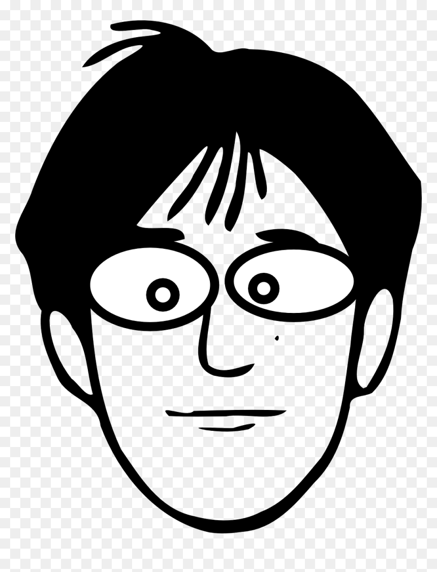 Cartoon Face Black And White, HD Png Download - nerdy glasses png