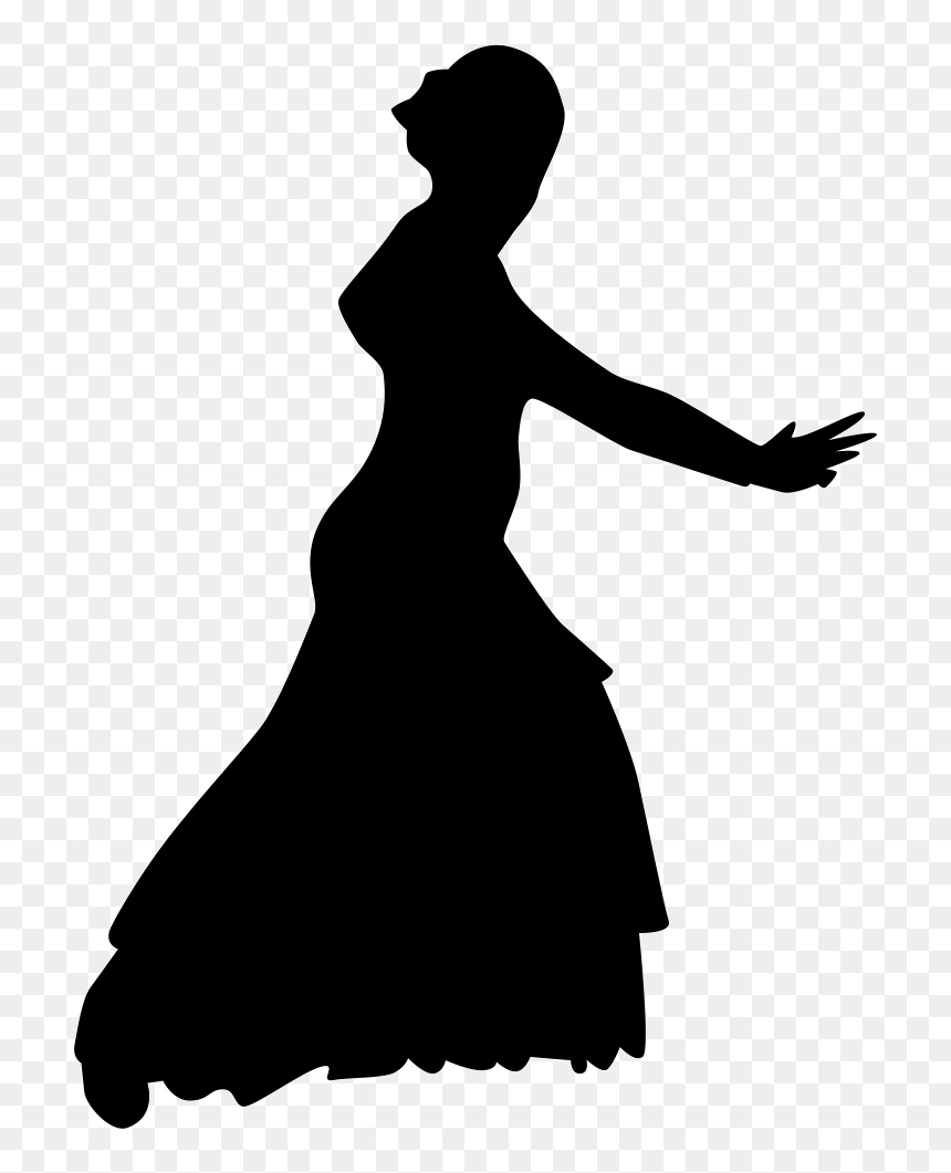 Icon, HD Png Download - woman in dress silhouette png