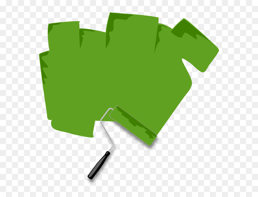 Paint Roller With Green Paint Vector Image - Paint Roller Clipart, HD Png Download - paint border png
