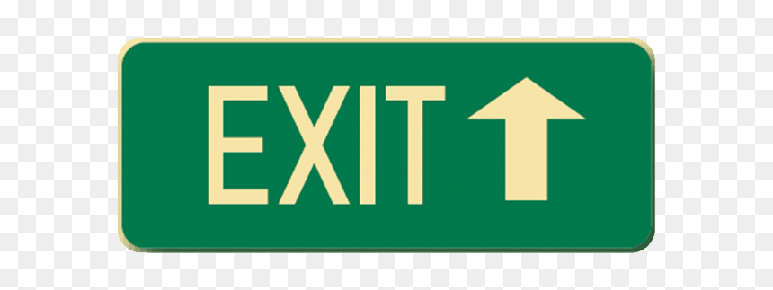 Brady Glow In The Dark And Standard Floor Sign Exit - Exit Sign, HD Png Download - arrow pointing up png