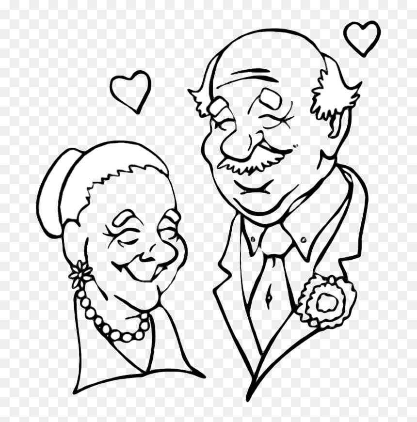 Grandparents Black And White, HD Png Download - grandparents png