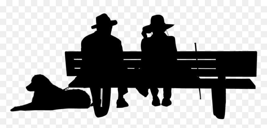 Grandparents On Bench Silhouettes, HD Png Download - grandparents png