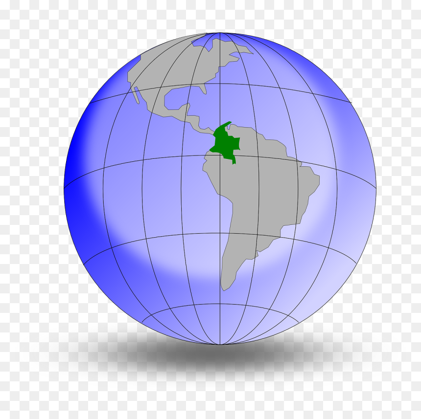 Colombia En El Mundo, HD Png Download - mapamundi png