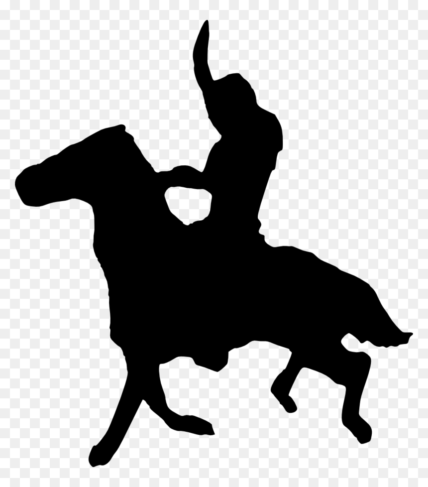 Horse Riding Silhouette - Bull, HD Png Download - bull riding png